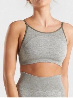 Gymshark Flex Seamless High-Neck Heather Green Bralette